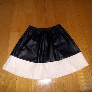 Vynil black and white A-line skirt